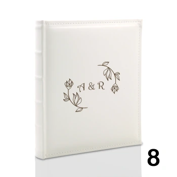 Album ślubny, wklejany, 60 kremowych stron, personalizowany, 12 wzorów